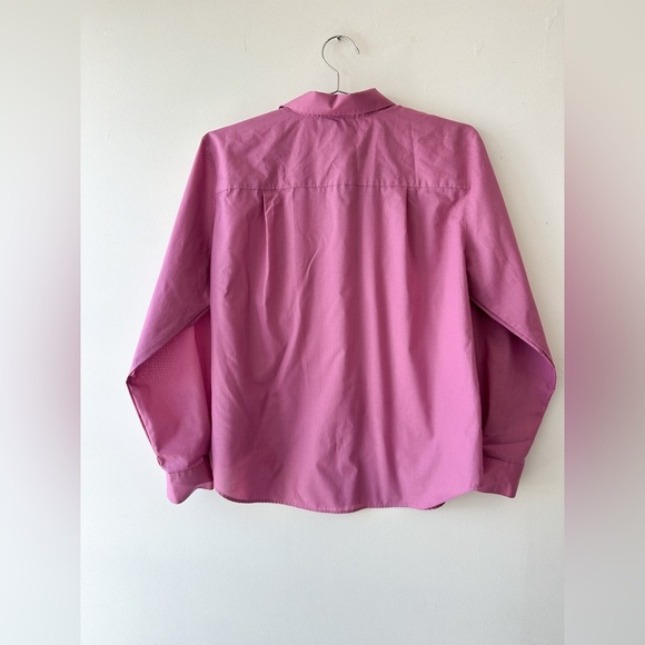 Fox Croft-Fuchsia Wrinkle Free-Classic Fit Button Down Shirt Long Sleeve-Size16P - Picture 3 of 11